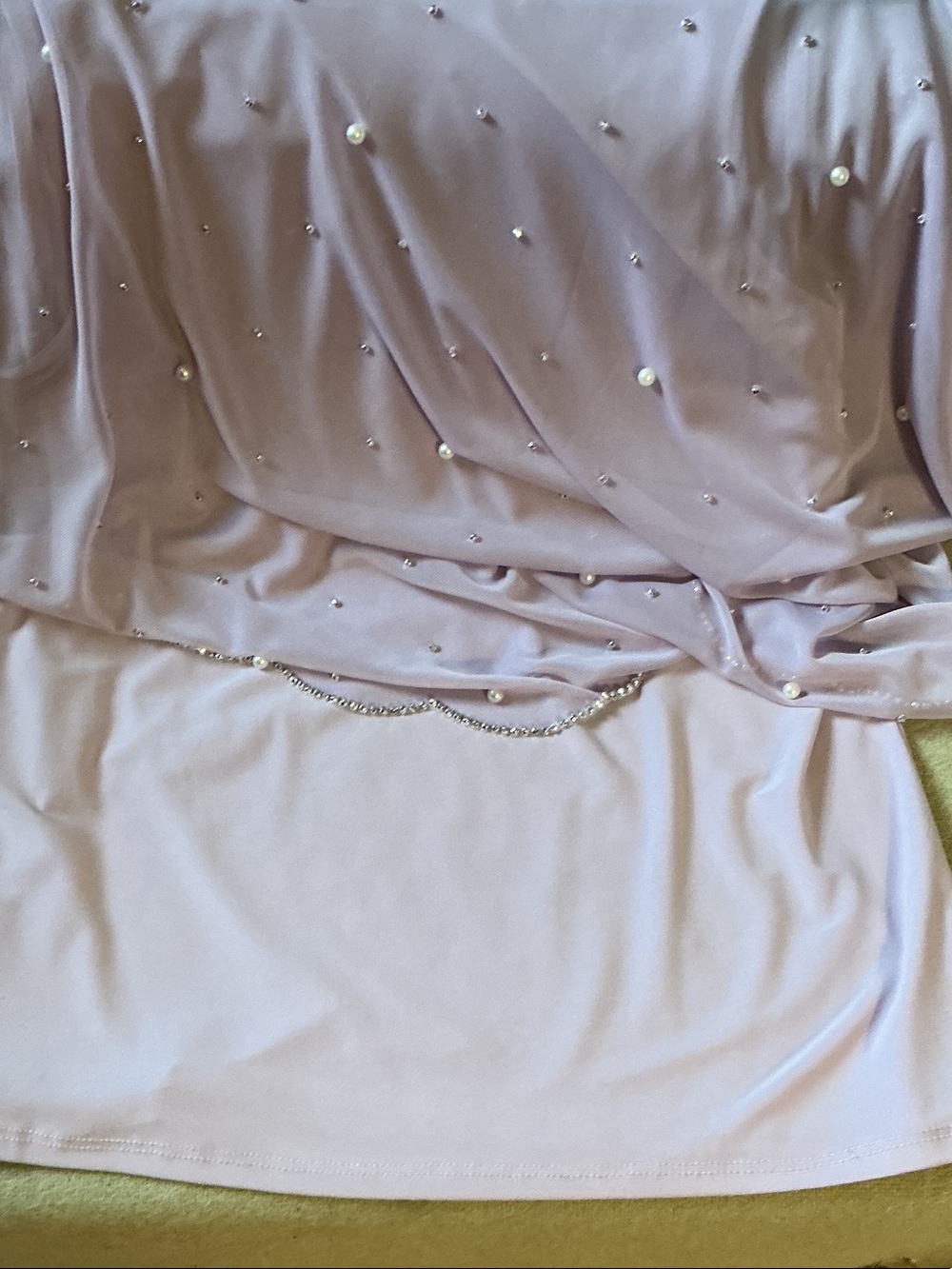 MSK Lavender Pearl-Embellished Cape Sleeve Blouse - Picture 4 of 4